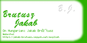 brutusz jakab business card